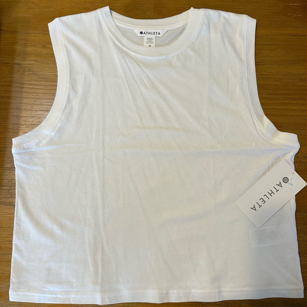 Athleta Classic White Muscle Tee